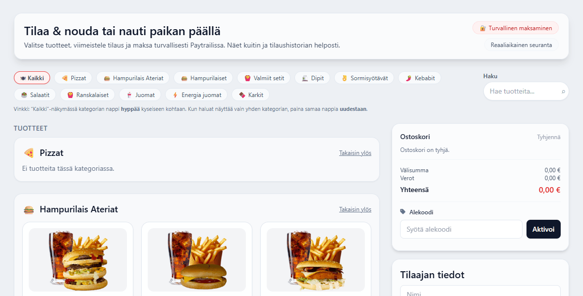 Verkkokauppa näkymä